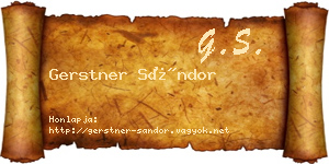 Gerstner Sándor névjegykártya